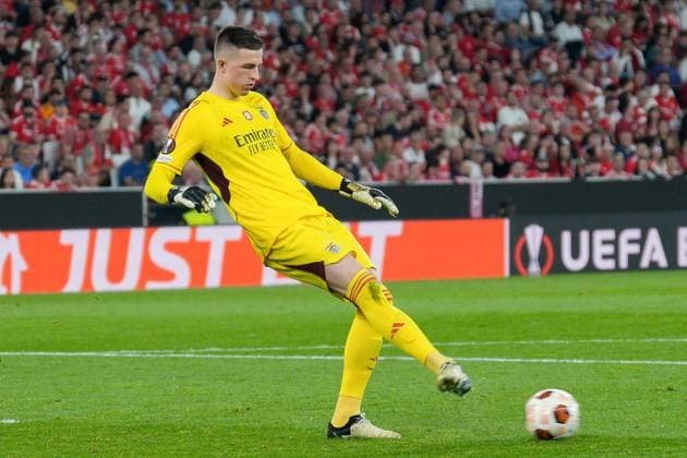 April 11, 2024, Lisbon, Portugal: Anatoliy Trubin of SL Benfica in action during the UEFA Europa League Quarter-finals 1st leg football match between SL Benfica and Olympique de Marseille at Estadio da Luz. Final score: SL Benfica 2:1 Olympique de Marseille Lisbon Portugal - ZUMAs197 20240411_aaa_s197_400 Copyright: xBrunoxdexCarvalhox