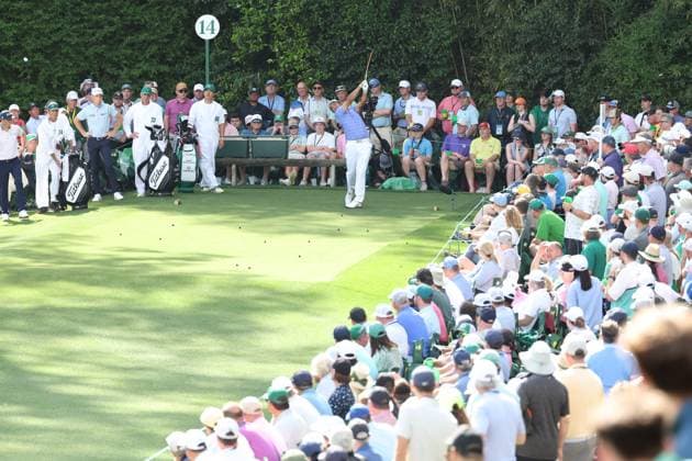 Japan s Hideki Matsuyama on the 14th hole during the day 1 of the 2024 Masters golf tournament at the Augusta National Golf Club in Augusta, Georgia, United States, on April 11, 2024. Noxthirdxpartyxsales  (249904072)