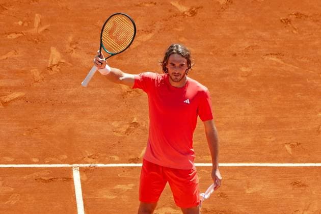 Stefanos Tsisipas (Grece) TENNIS : Monaco Rolex Masters - 1 4 de finale - Monaco - 12 04 2024 NorbertScanella Panoramic 