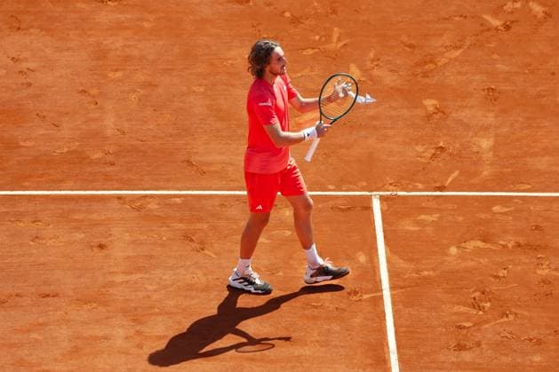 Stefanos Tsisipas (Grece) TENNIS : Monaco Rolex Masters - 1 4 de finale - Monaco - 12 04 2024 NorbertScanella Panoramic 