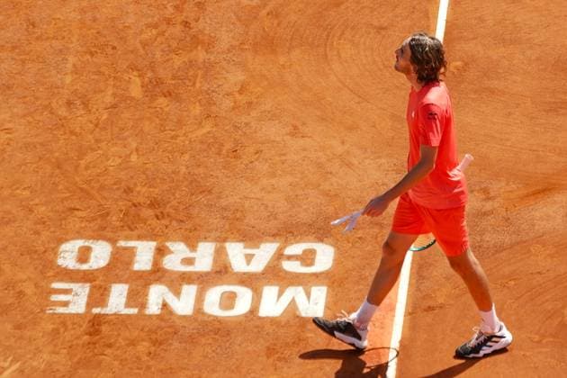 Sport Bilder des Tages Stefanos Tsisipas (Grece) TENNIS : Monaco Rolex Masters - 1 4 de finale - Monaco - 12 04 2024 NorbertScanella Panoramic 