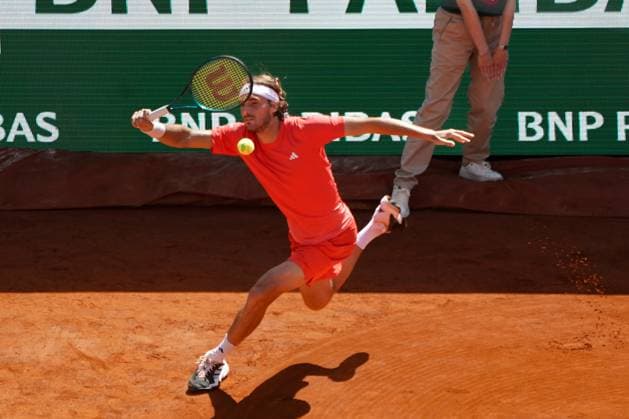 Stefanos Tsisipas (Grece) TENNIS : Monaco Rolex Masters - 1 4 de finale - Monaco - 12 04 2024 NorbertScanella Panoramic 