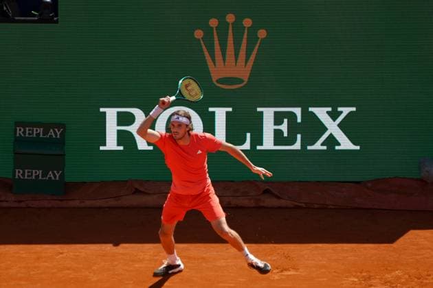 Stefanos Tsisipas (Grece) TENNIS : Monaco Rolex Masters - 1 4 de finale - Monaco - 12 04 2024 NorbertScanella Panoramic 