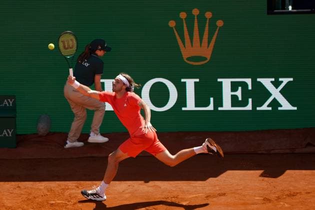 Stefanos Tsisipas (Grece) TENNIS : Monaco Rolex Masters - 1 4 de finale - Monaco - 12 04 2024 NorbertScanella Panoramic 