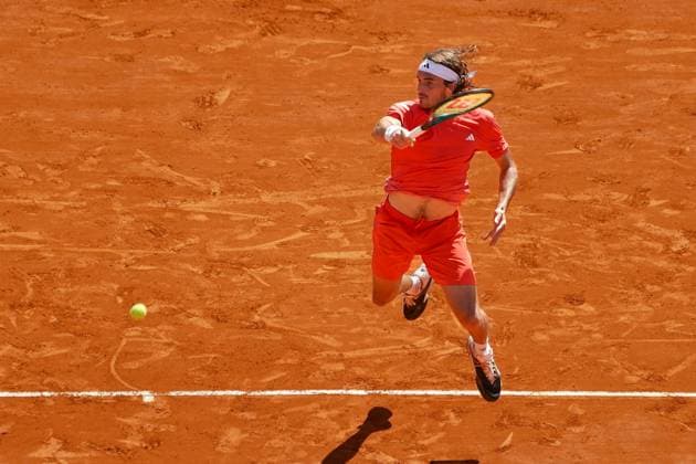 Stefanos Tsisipas (Grece) TENNIS : Monaco Rolex Masters - 1 4 de finale - Monaco - 12 04 2024 NorbertScanella Panoramic 