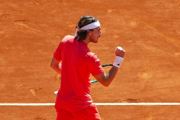 Stefanos Tsisipas (Grece) TENNIS : Monaco Rolex Masters - 1 4 de finale - Monaco - 12 04 2024 NorbertScanella Panoramic 
