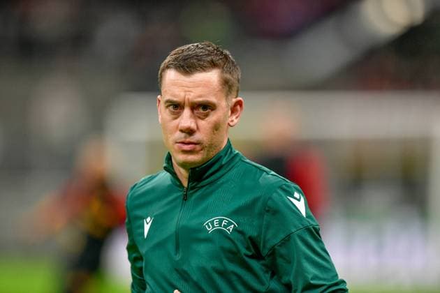 AC Milan v Roma, UEFA Europa League, Milano, Italy Milano, Italy. 11th, April 2024. Referee Clement Turpin seen before the UEFA Europa League match between AC Milan and Roma at San Siro in Milano. Milano Italy  Copyright: xGonzalesxPhoto TommasoxFimianox
