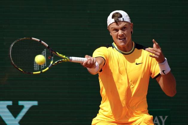 Holger Rune (Danemark) TENNIS : Monaco Rolex Masters - 1 4 de finale - Monaco - 12 04 2024 NorbertScanella Panoramic 