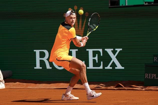 Holger Rune (Danemark) TENNIS : Monaco Rolex Masters - 1 4 de finale - Monaco - 12 04 2024 NorbertScanella Panoramic 