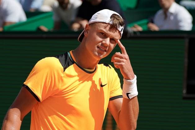 Holger Rune (Danemark) TENNIS : Monaco Rolex Masters - 1 4 de finale - Monaco - 12 04 2024 NorbertScanella Panoramic 