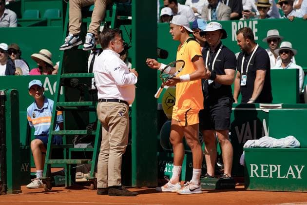 Sport Bilder des Tages Holger Rune (Danemark) TENNIS : Monaco Rolex Masters - 1 4 de finale - Monaco - 12 04 2024 NorbertScanella Panoramic 