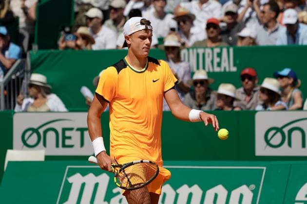 Holger Rune (Danemark) TENNIS : Monaco Rolex Masters - 1 4 de finale - Monaco - 12 04 2024 NorbertScanella Panoramic 