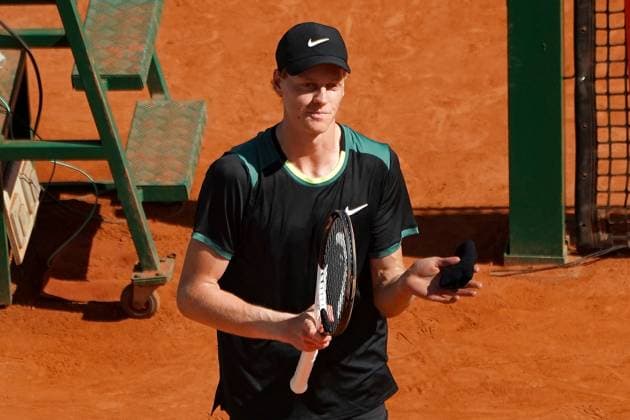 Jannik Sinner (Italie) TENNIS : Monaco Rolex Masters - 1 4 de finale - Monaco - 12 04 2024 NorbertScanella Panoramic 