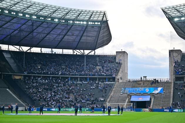 Mood picture Olympiastadion Berlin, Hertha BSC Berlin, GER, Hertha BSC vs FC Hansa Rostock, Soccer Men, 2 Bundesliga, Season 2023 2024, 29 Matchday, 12 04 2024 DFL REGULATIONS PROHIBIT ANY USE OF PHOTOGRAPHS AS IMAGE SEQUENCES AND OR QUASI VIDEO GER, Hertha BSC vs FC Hansa Rostock, Soccer Men, 2 Bundesliga, Season 2023 2024, 29 Matchday, 12 04 2024 Berlin Copyright: xEibner-Pressefotox xClaudiusxRaux EP_CRH