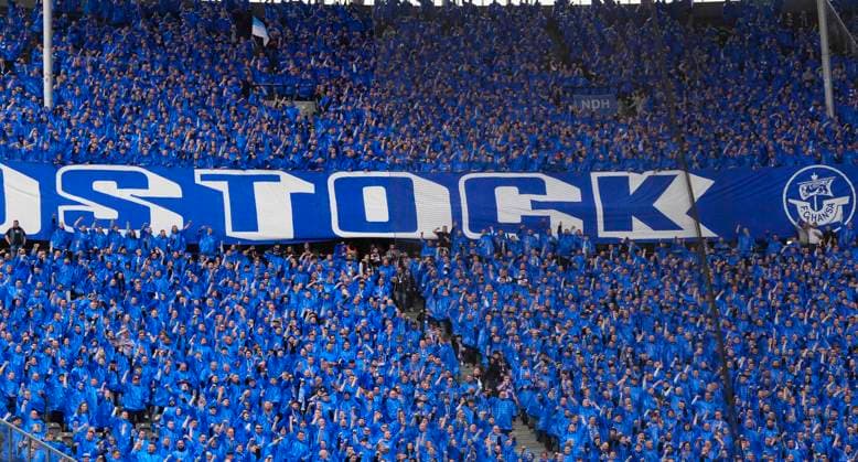Germany, Berlin, 12 04 2024, Olympic Stadium, Hertha BSC vs FC Hansa Rostock 2 Bundesliga, Hansa Rostock fans Berlin Olympic Stadium Berlin Germany eu-images-659
