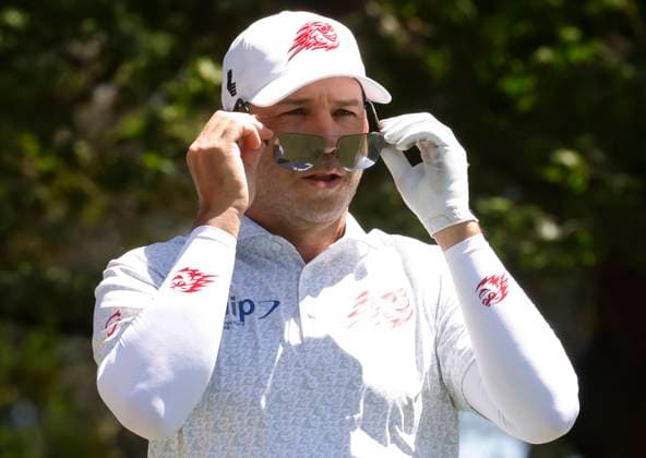 Spain s Sergio Garcia looks at the fairway before teeing off on the fourth hole in the second round of the Masters Tournament at Augusta National Golf Club in Augusta, Georgia on Friday, April 12, 2024.  AUG20240412555 TANNENxMAURY