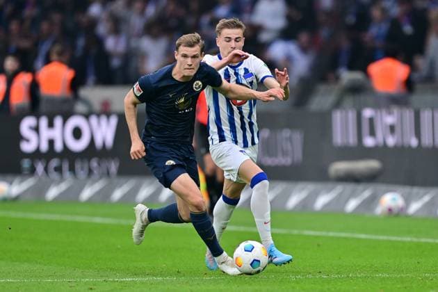 Svante Ingelsson F C Hansa Rostock, 14 , GER, Hertha BSC vs FC Hansa Rostock, Soccer Men, 2 Bundesliga, Season 2023 2024, 29 Matchday, 12 04 2024 DFL REGULATIONS PROHIBIT ANY USE OF PHOTOGRAPHS AS IMAGE SEQUENCES AND OR QUASI VIDEO GER, Hertha BSC vs FC Hansa Rostock, Soccer Men, 2 Bundesliga, Season 2023 2024, 29 Matchday, 12 04 2024 Berlin Copyright: xEibner-Pressefotox xClaudiusxRaux EP_CRH