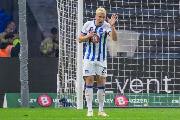 Marc Oliver Kempf Hertha BSC, 20 , sad, depressed, angry, Hertha BSC FC Hansa Rostock, 2 Bundesliga, Football, DFB, Season 2023 2024, 29 Matchday, Olympia Stadion Berlin, DFB DFL REGULATIONS PROHIBIT ANY USE OF PHOTOGRAPHS AS IMAGE SEQUENCES AND OR QUASI VIDEO, 12 04 2024, Copyright: HMBxMedia UwexKoch