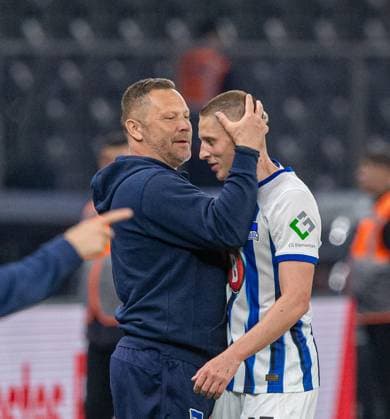 Soccer, Men, Season 2023 2024, 2 Bundesliga 29 Matchday , Hertha BSC F C Hansa Rostock, v l Coach Pal Dardai Hertha BSC , Palko Dardai Hertha BSC , 12 04 2024, Copyright: xSebastianxRäppold MatthiasxKochx