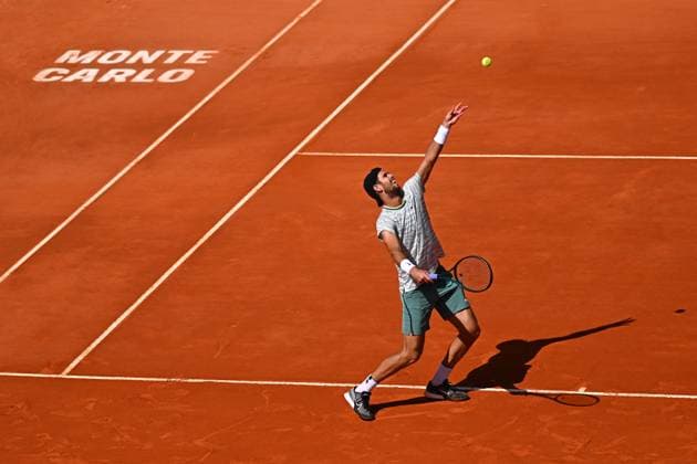 Monaco Rolex Masters Karen Khachanov (RUS) during his quarter final round match at the Monaco Rolex Masters in Monte Carlo, on April, 12, 2024. Photo by Corinne Dubreuil ABACAPRESS.COM Monaco Monaco  Copyright: xDubreuilxCorinne ABACAx