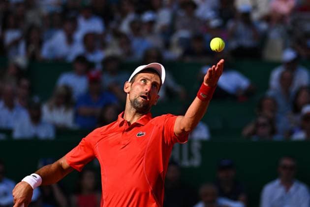 Monaco Rolex Masters Novak Djokovic (SRB) during his quarter final round match at the Monaco Rolex Masters in Monte Carlo, on April, 12, 2024. Photo by Corinne Dubreuil ABACAPRESS.COM Monaco Monaco  Copyright: xDubreuilxCorinne ABACAx