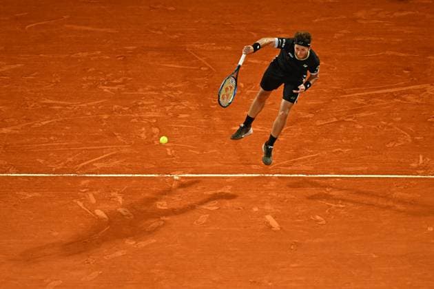 Monaco Rolex Masters Casper Ruud (NOR) during his quarter final round match at the Monaco Rolex Masters in Monte Carlo, on April, 12, 2024. Photo by Corinne Dubreuil ABACAPRESS.COM Monaco Monaco  Copyright: xDubreuilxCorinne ABACAx