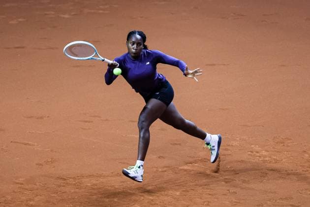 Coco Gauff during training during training Porsche Tennis Grand Prix GP Stuttgart 2024, Porsche Arena, 13 04 2024 GER Porsche Tennis Grand Prix GP Stuttgart 2024 Porsche Arena, 13 04 2024 Stuttgart Copyright: xEibner-Pressefoto RogerxBuerkex EP