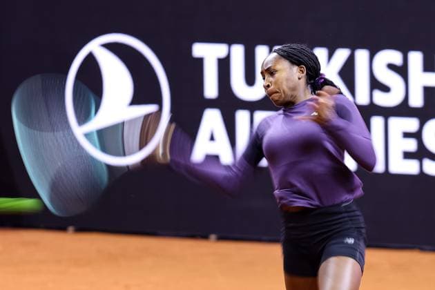 Coco Gauff during training during training Porsche Tennis Grand Prix GP Stuttgart 2024, Porsche Arena, 13 04 2024 GER Porsche Tennis Grand Prix GP Stuttgart 2024 Porsche Arena, 13 04 2024 Stuttgart Copyright: xEibner-Pressefoto RogerxBuerkex EP