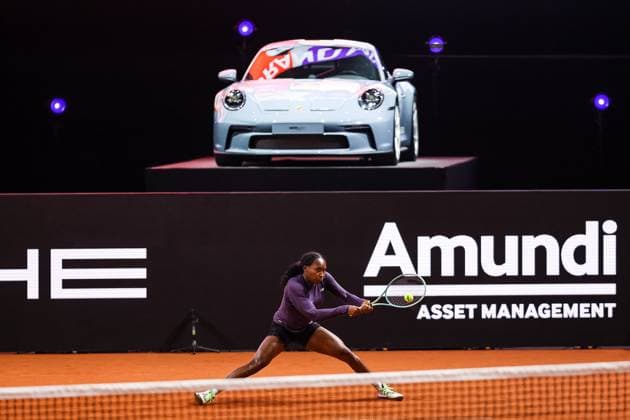 Coco Gauff during training during training Porsche Tennis Grand Prix GP Stuttgart 2024, Porsche Arena, 13 04 2024 GER Porsche Tennis Grand Prix GP Stuttgart 2024 Porsche Arena, 13 04 2024 Stuttgart Copyright: xEibner-Pressefoto RogerxBuerkex EP