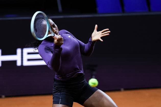 Coco Gauff during training during training Porsche Tennis Grand Prix GP Stuttgart 2024, Porsche Arena, 13 04 2024 GER Porsche Tennis Grand Prix GP Stuttgart 2024 Porsche Arena, 13 04 2024 Stuttgart Copyright: xEibner-Pressefoto RogerxBuerkex EP