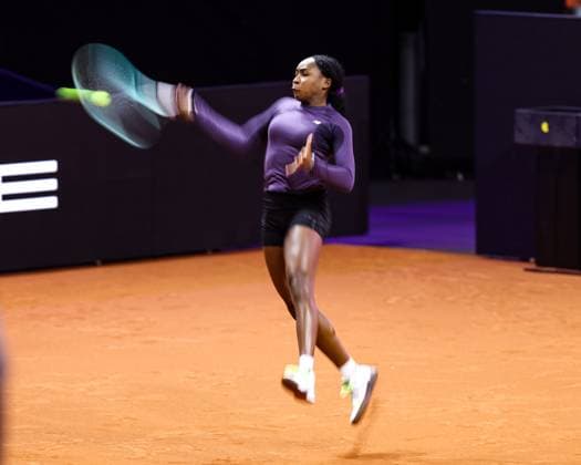 Coco Gauff during training during training Porsche Tennis Grand Prix GP Stuttgart 2024, Porsche Arena, 13 04 2024 GER Porsche Tennis Grand Prix GP Stuttgart 2024 Porsche Arena, 13 04 2024 Stuttgart Copyright: xEibner-Pressefoto RogerxBuerkex EP