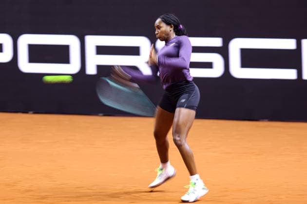 Coco Gauff during training during training Porsche Tennis Grand Prix GP Stuttgart 2024, Porsche Arena, 13 04 2024 GER Porsche Tennis Grand Prix GP Stuttgart 2024 Porsche Arena, 13 04 2024 Stuttgart Copyright: xEibner-Pressefoto RogerxBuerkex EP