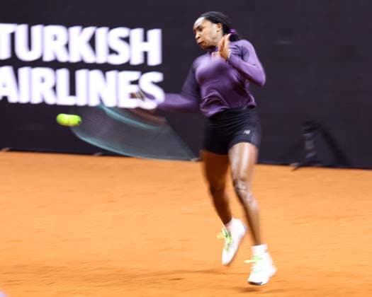 Coco Gauff during training during training Porsche Tennis Grand Prix GP Stuttgart 2024, Porsche Arena, 13 04 2024 GER Porsche Tennis Grand Prix GP Stuttgart 2024 Porsche Arena, 13 04 2024 Stuttgart Copyright: xEibner-Pressefoto RogerxBuerkex EP