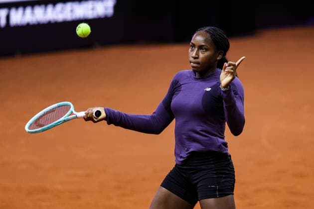 Coco Gauff during training during training Porsche Tennis Grand Prix GP Stuttgart 2024, Porsche Arena, 13 04 2024 GER Porsche Tennis Grand Prix GP Stuttgart 2024 Porsche Arena, 13 04 2024 Stuttgart Copyright: xEibner-Pressefoto RogerxBuerkex EP