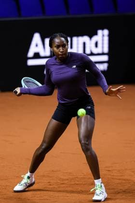 Coco Gauff during training during training Porsche Tennis Grand Prix GP Stuttgart 2024, Porsche Arena, 13 04 2024 GER Porsche Tennis Grand Prix GP Stuttgart 2024 Porsche Arena, 13 04 2024 Stuttgart Copyright: xEibner-Pressefoto RogerxBuerkex EP