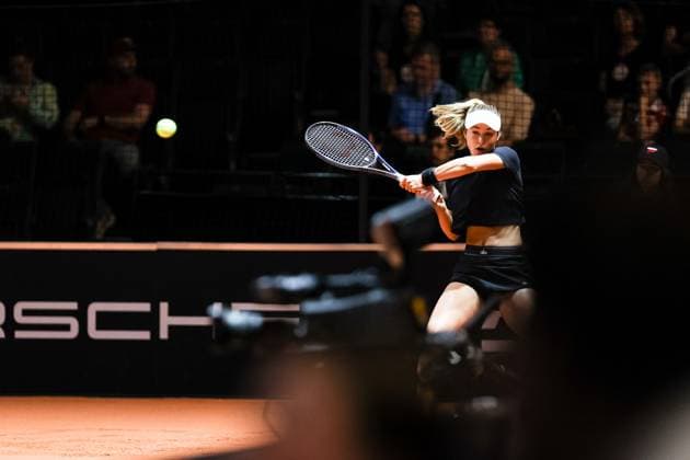 Anna Kalinskaya RUS Porsche Tennis Grand Prix GP Stuttgart 2024, Porsche Arena, 13 04 2024 GER Porsche Tennis Grand Prix GP Stuttgart 2024 Porsche Arena, 13 04 2024 Stuttgart Copyright: xEibner-Pressefoto RogerxBuerkex EP