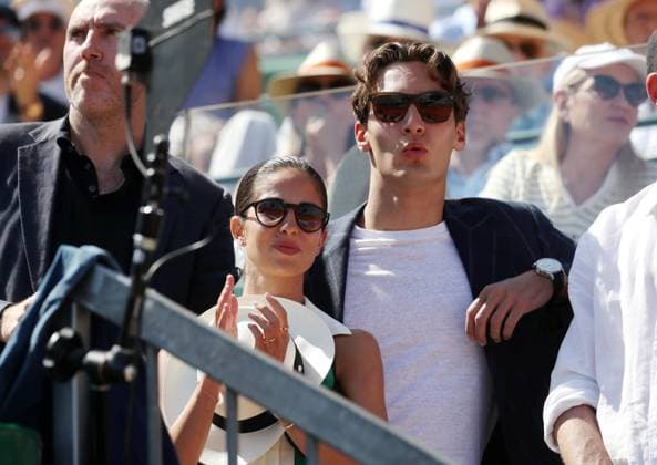 PEOPLE ROLEX MONTE-CARLO MASTERS PHOTOPQR NICE MATIN Jean François Ottonello ; Roquebrune-Cap-Martin ; 13 04 2024 ; Demi-finale Rolex Monte-Carlo Masters - people - George Russell et sa compagne Carmen Montero Mundt Roquebrune-Cap-Martin France  Copyright: xPHOTOPQR NICExMATIN MAXPPPxJeanxFrançoisxOttonellox 20240413NIM7539 20240413NIM7539