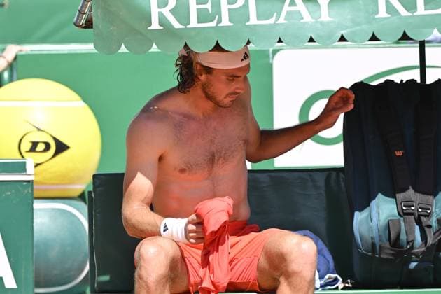 Tennis - Rolex Monte Carlo 2024 - ATP, Tennis Herren - Stefanos Tsitsipas - Grece TENNIS - Rolex Monte Carlo 2024 - MC - 13 04 2024 ChrysleneCaillaud Panoramic 