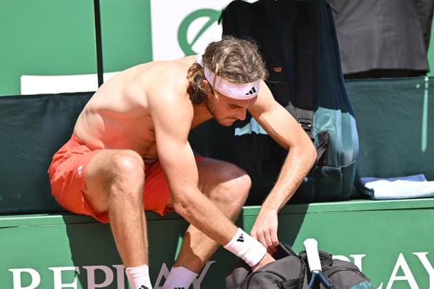 Tennis - Rolex Monte Carlo 2024 - ATP, Tennis Herren - Stefanos Tsitsipas - Grece TENNIS - Rolex Monte Carlo 2024 - MC - 13 04 2024 ChrysleneCaillaud Panoramic 