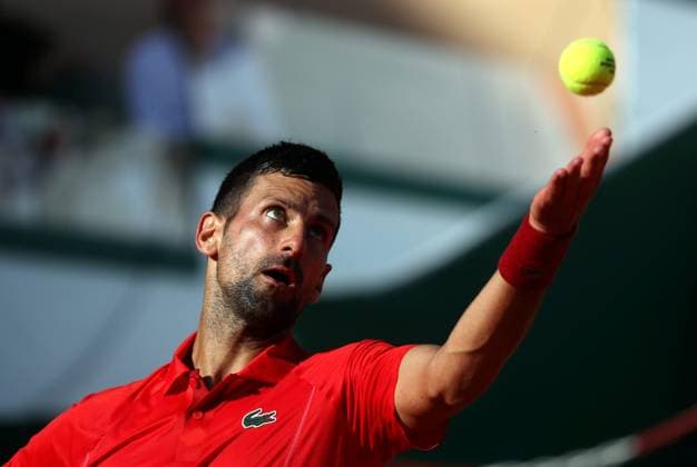 DEMI ROLEX MC MASTERS DJOKOVIC RUUD PHOTOPQR NICE MATIN Jean François Ottonello ; Roquebrune-Cap-Martin ; 13 04 2024 ; Demi-finale Rolex Monte-Carlo Masters - Novak Djokovic (SRB en rouge) vs Casper Ruud (NOR en noir) Roquebrune-Cap-Martin France  Copyright: xPHOTOPQR NICExMATIN MAXPPPxJeanxFrançoisxOttonellox 20240413NIM8244 20240413NIM8244