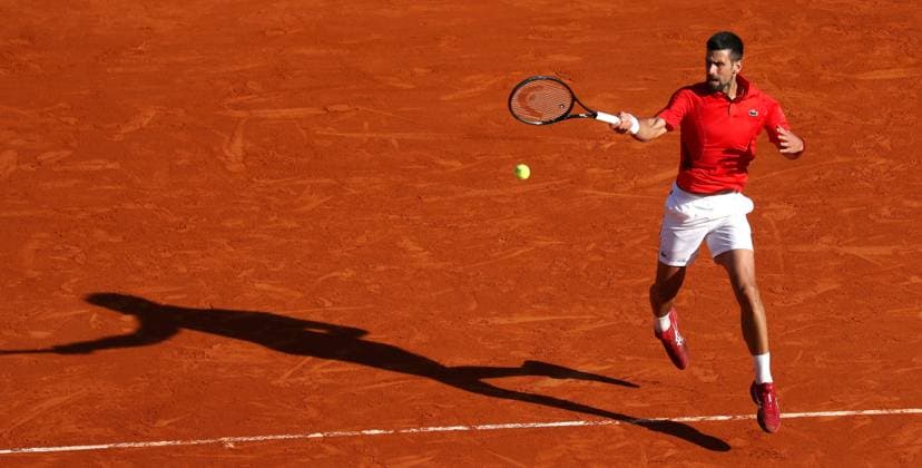 DEMI ROLEX MC MASTERS DJOKOVIC RUUD PHOTOPQR NICE MATIN Jean François Ottonello ; Roquebrune-Cap-Martin ; 13 04 2024 ; Demi-finale Rolex Monte-Carlo Masters - Novak Djokovic (SRB en rouge) vs Casper Ruud (NOR en noir) Roquebrune-Cap-Martin France Copyright: xPHOTOPQR NICExMATIN MAXPPPxJeanxFrançoisxOttonellox 20240413NIM8250 20240413NIM8250