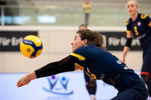 2 Bundesliga Women Pro Schwarz Weiss Erfurt vs DSHS SnowTrex Köln 13 04 2024 Julia Van den Berghen 18 DSHS SnowTrex Köln 2 Bundesliga Women Pro Schwarz Weiss Erfurt vs DSHS SnowTrex Köln Riethsporthalle Erfurt 13 04 2024 Copyright: xBEAUTIFULxSPORTS Duehringx