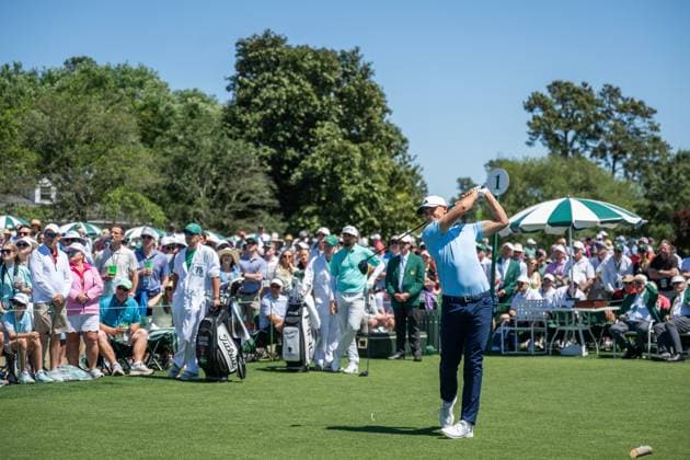 240413 Ludvig Aberg of Sweden during the third round of the 2024 Masters Golf Tournament on April 13, 2024 in Augusta Photo Petter Arvidson BILDBYRAN kod PA PA0794 bbeng golf masters the masters augusta us masters  Copyright: PETTERxARVIDSON BB240413PA002