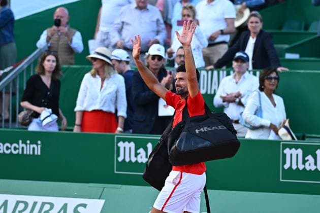 Monaco Rolex Masters Novak Djokovic (SRB) during his semi final match at the Monaco Rolex Masters in Monte Carlo, on April, 13, 2024. Photo by Corinne Dubreuil ABACAPRESS.COM Monte-Carlo Monaco Copyright: xDubreuilxCorinne ABACAx