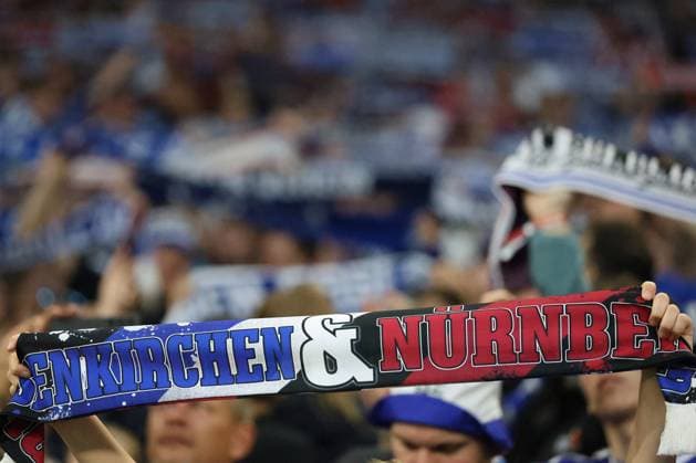 Fans of FC Schalke 04 at the match of the 2 BL season 2023 24 FC Schalke 04 1 FC Nürnberg Copyright Thomas Pakusch