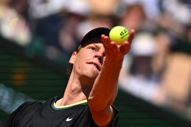 Monaco Rolex Masters Jannik Sinner (ITA) during his semi final match at the Monaco Rolex Masters in Monte Carlo, on April, 13, 2024. Photo by Corinne Dubreuil ABACAPRESS.COM Monte-Carlo Monaco  Copyright: xDubreuilxCorinne ABACAx