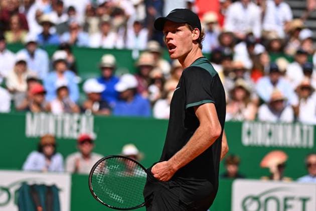 Monaco Rolex Masters Jannik Sinner (ITA) during his semi final match at the Monaco Rolex Masters in Monte Carlo, on April, 13, 2024. Photo by Corinne Dubreuil ABACAPRESS.COM Monte-Carlo Monaco  Copyright: xDubreuilxCorinne ABACAx