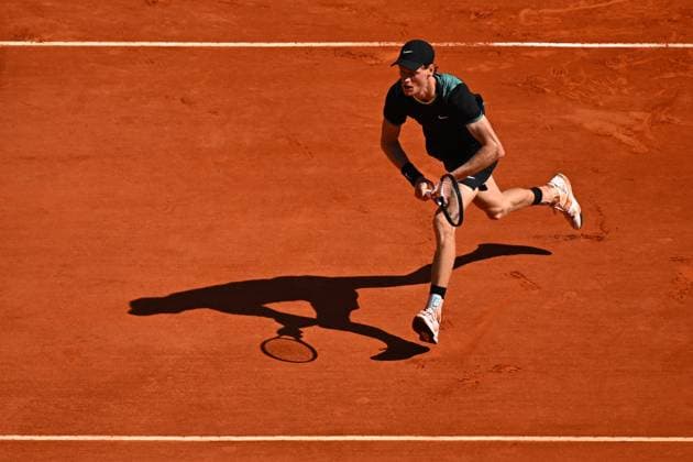 Monaco Rolex Masters Jannik Sinner (ITA) during his semi final match at the Monaco Rolex Masters in Monte Carlo, on April, 13, 2024. Photo by Corinne Dubreuil ABACAPRESS.COM Monte-Carlo Monaco  Copyright: xDubreuilxCorinne ABACAx