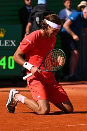 Monaco Rolex Masters Stefanos Tsitsipas (GRE) during his semi final match at the Monaco Rolex Masters in Monte Carlo, on April, 13, 2024. Photo by Corinne Dubreuil ABACAPRESS.COM Monte-Carlo Monaco Copyright: xDubreuilxCorinne ABACAx