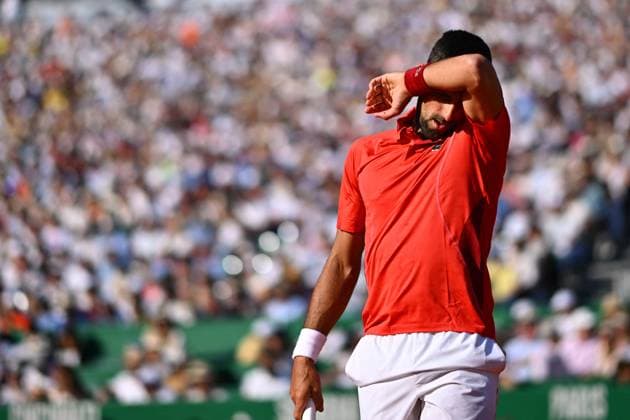 Monaco Rolex Masters Novak Djokovic (SRB) during his semi final match at the Monaco Rolex Masters in Monte Carlo, on April, 13, 2024. Photo by Corinne Dubreuil ABACAPRESS.COM Monte-Carlo Monaco Copyright: xDubreuilxCorinne ABACAx